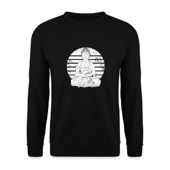 Buddha Buddhist Lustig - Unisex Pullover - Schwarz - Vorne - Alina (178cm) & Michal (187cm)