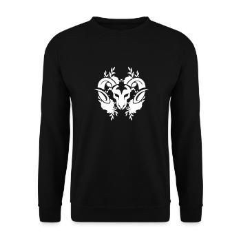 Widder Symbol - Unisex Pullover - Schwarz - Vorne - Alina (178cm) & Michal (187cm)