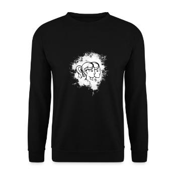 Symbole du signe du zodiaque Gémeaux - Sweat-shirt Unisexe - noir - Devant - Alina (178cm) & Michal (187cm)
