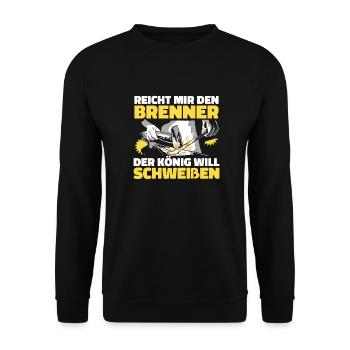 Schmied Metallbauer Witzig - Unisex Pullover - Schwarz - Vorne - Alina (178cm) & Michal (187cm)