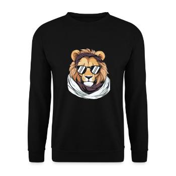 Lunettes de soleil Lion - Sweat-shirt Unisexe - noir - Devant - Alina (178cm) & Michal (187cm)