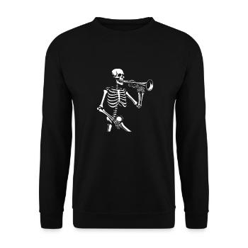 Trombone de fanfare - Sweat-shirt Unisexe - noir - Devant - Alina (178cm) & Michal (187cm)