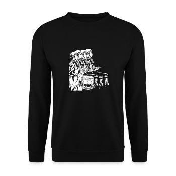 Spielmannszug Drums - Unisex Pullover - Schwarz - Vorne - Alina (178cm) & Michal (187cm)