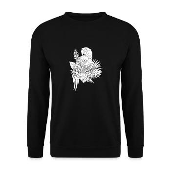 Fleurs de perroquet - Sweat-shirt Unisexe - noir - Devant - Alina (178cm) & Michal (187cm)