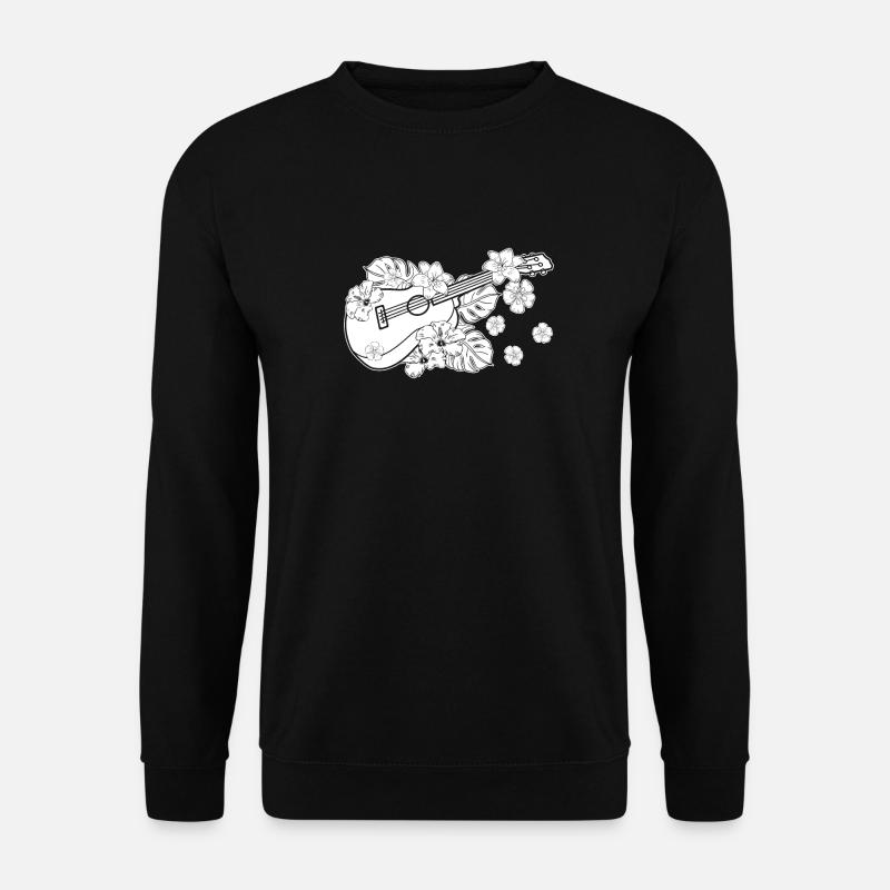 Ukulele Blumen - Unisex Pullover - Schwarz