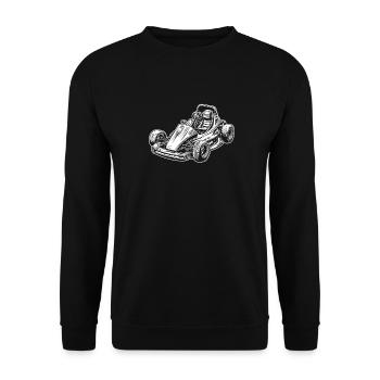 Go Kart Kartfahren Kartfahrer - Unisex Pullover - Schwarz - Vorne - Alina (178cm) & Michal (187cm)