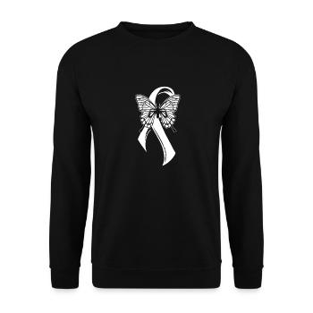 Fibromyalgie Rhumatismes Papillon - Sweat-shirt Unisexe - noir - Devant - Alina (178cm) & Michal (187cm)