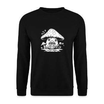 Pilzsammler Pilze - Unisex Pullover - Schwarz - Vorne - Alina (178cm) & Michal (187cm)