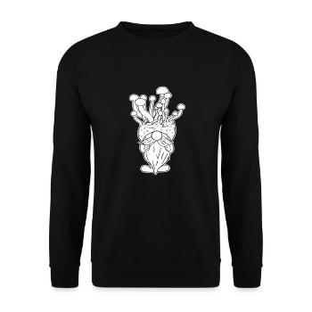 Pilzsammler Pilze - Unisex Pullover - Schwarz - Vorne - Alina (178cm) & Michal (187cm)