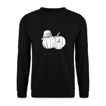 Thanksgiving Pumpkin - Unisex Sweatshirt - black - Front - Alina (178cm) & Michal (187cm)