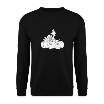 Thanksgiving Pumpkin - Unisex Sweatshirt - black - Front - Alina (178cm) & Michal (187cm)