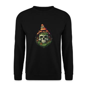 Mushroom Pickers Mushrooms Skull - Unisex Sweatshirt - black - Front - Alina (178cm) & Michal (187cm)