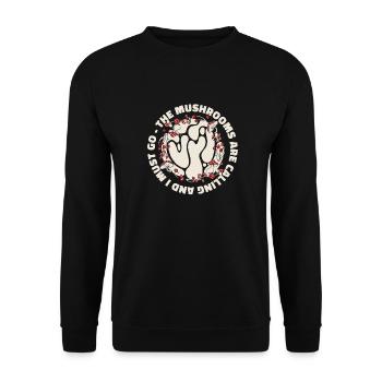 Pilzsammler Pilze - Unisex Pullover - Schwarz - Vorne - Alina (178cm) & Michal (187cm)