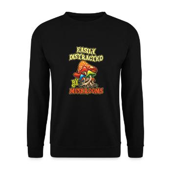 Pilzsammler Pilze Pilze - Unisex Pullover - Schwarz - Vorne - Alina (178cm) & Michal (187cm)