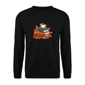 Book Bookworm Bookworm Coffee - Unisex Sweatshirt - black - Front - Alina (178cm) & Michal (187cm)