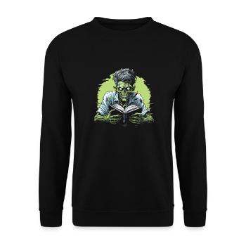 Bookworm Bookworm Zombie - Unisex Sweatshirt - black - Front - Alina (178cm) & Michal (187cm)