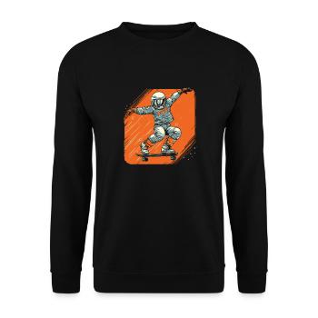 Skateboard Skater Astronaut - Unisex Sweatshirt - black - Front - Alina (178cm) & Michal (187cm)