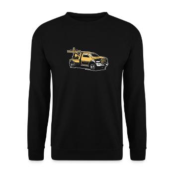Abschleppdienst Abschlepper - Unisex Pullover - Schwarz - Vorne - Alina (178cm) & Michal (187cm)