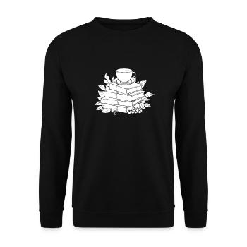 Book Bookworm Bookworm Coffee - Unisex Sweatshirt - black - Front - Alina (178cm) & Michal (187cm)