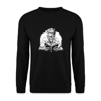 Book Bookworm Bookworm - Unisex Sweatshirt - black - Front - Alina (178cm) & Michal (187cm)