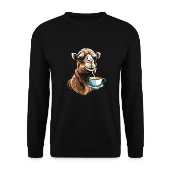 Camel Coffee - Unisex Sweatshirt - black - Front - Alina (178cm) & Michal (187cm)