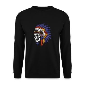 Indigenous Skull and Crossbones - Unisex Sweatshirt - black - Front - Alina (178cm) & Michal (187cm)