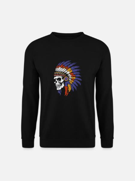 Indigenous Skull and Crossbones - Unisex Sweatshirt - black