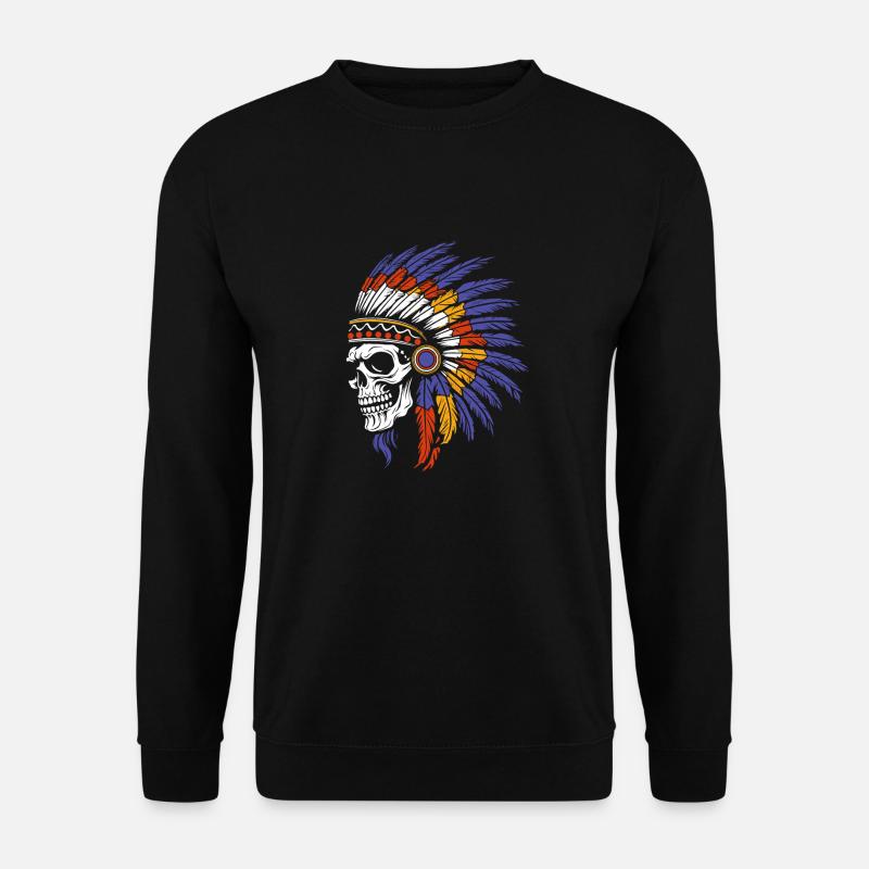 Indigenous Skull and Crossbones - Unisex Sweatshirt - black