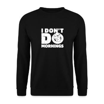 Camel Funny I Don't Do Mornings - Unisex Sweatshirt - black - Front - Alina (178cm) & Michal (187cm)