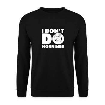 Camel Funny I Don't Do Mornings - Unisex Sweatshirt - black - Front - Alina (178cm) & Michal (187cm)