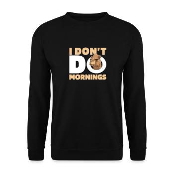 Camel Funny I Don't Do Mornings - Unisex Sweatshirt - black - Front - Alina (178cm) & Michal (187cm)
