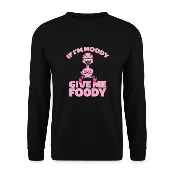 Flamingo Drôle Si Je Suis De Mauvaise Humeur Donnez-Moi Gourmand - Sweat-shirt Unisexe - noir - Devant - Alina (178cm) & Michal (187cm)
