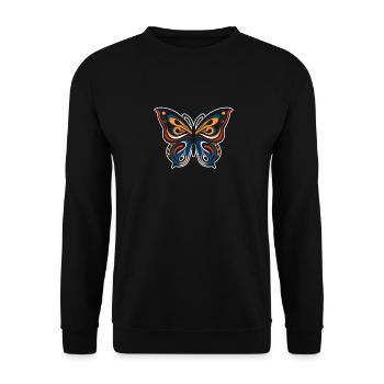 Schmetterling Tribal Butterfly - Unisex Sweatshirt - black - Front - Alina (178cm) & Michal (187cm)