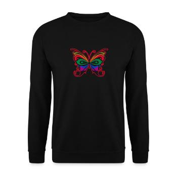 Butterfly Rainbow Tribal Butterfly - Unisex Sweatshirt - black - Front - Alina (178cm) & Michal (187cm)