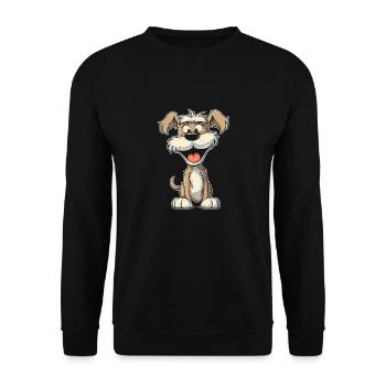 Schnauzer Dog Smiling - Unisex Sweatshirt - black - Front - Alina (178cm) & Michal (187cm)