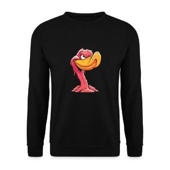 Flamant rose drôle - Sweat-shirt Unisexe - noir - Devant - Alina (178cm) & Michal (187cm)