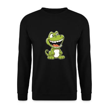 Dinosaure souriant - Sweat-shirt Unisexe - noir - Devant - Alina (178cm) & Michal (187cm)