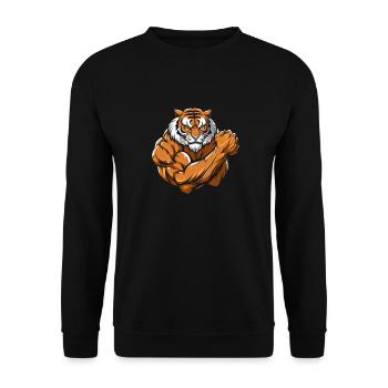 Fitness Tiger - Sweat-shirt Unisexe - noir - Devant - Alina (178cm) & Michal (187cm)