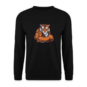 Tiger I Love Mom - Unisex Sweatshirt - black - Front - Alina (178cm) & Michal (187cm)