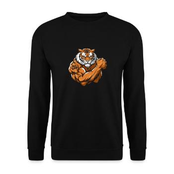 Tiger I Love Dad - Unisex Sweatshirt - black - Front - Alina (178cm) & Michal (187cm)