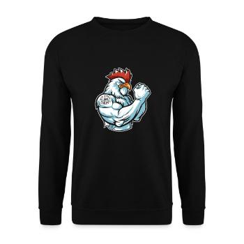 Chicken Hen Biceps Tattoo I Love Mom - Unisex Sweatshirt - black - Front - Alina (178cm) & Michal (187cm)