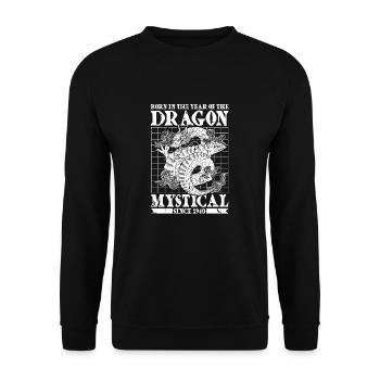 Jahr Des Drachen 2024 - Unisex Pullover - Schwarz - Vorne - Alina (178cm) & Michal (187cm)