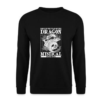 Année du Dragon 2024 - Sweat-shirt Unisexe - noir - Devant - Alina (178cm) & Michal (187cm)