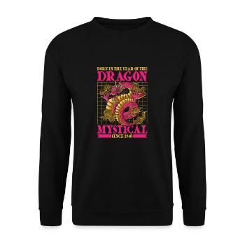 Year of the Dragon 2024 - Unisex Sweatshirt - black - Front - Alina (178cm) & Michal (187cm)