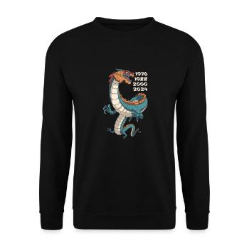 Jahr Des Drachen 2024 - Unisex Pullover - Schwarz - Vorne - Alina (178cm) & Michal (187cm)