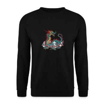Année du Dragon 2024 - Sweat-shirt Unisexe - noir - Devant - Alina (178cm) & Michal (187cm)