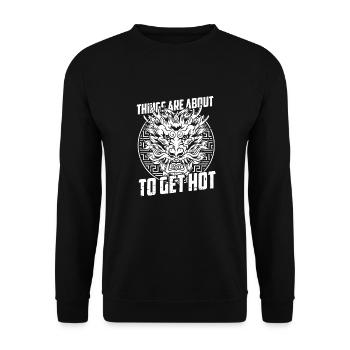 Année du Dragon 2024 - Sweat-shirt Unisexe - noir - Devant - Alina (178cm) & Michal (187cm)