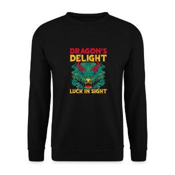 Jahr Des Drachen 2024 - Unisex Pullover - Schwarz - Vorne - Alina (178cm) & Michal (187cm)