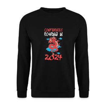 Jahr Des Drachen 2024 - Unisex Pullover - Schwarz - Vorne - Alina (178cm) & Michal (187cm)