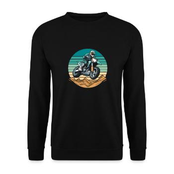 Mx Motocross Dirt Bike - Unisex Sweatshirt - black - Front - Alina (178cm) & Michal (187cm)